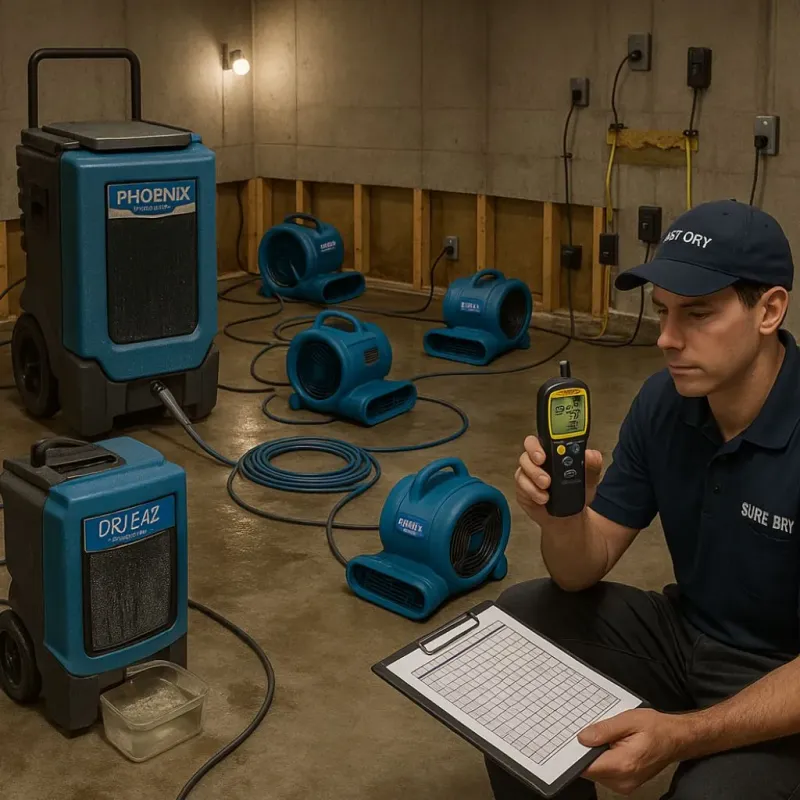 Structural Drying and Dehumidification process in Mount Dora, FL